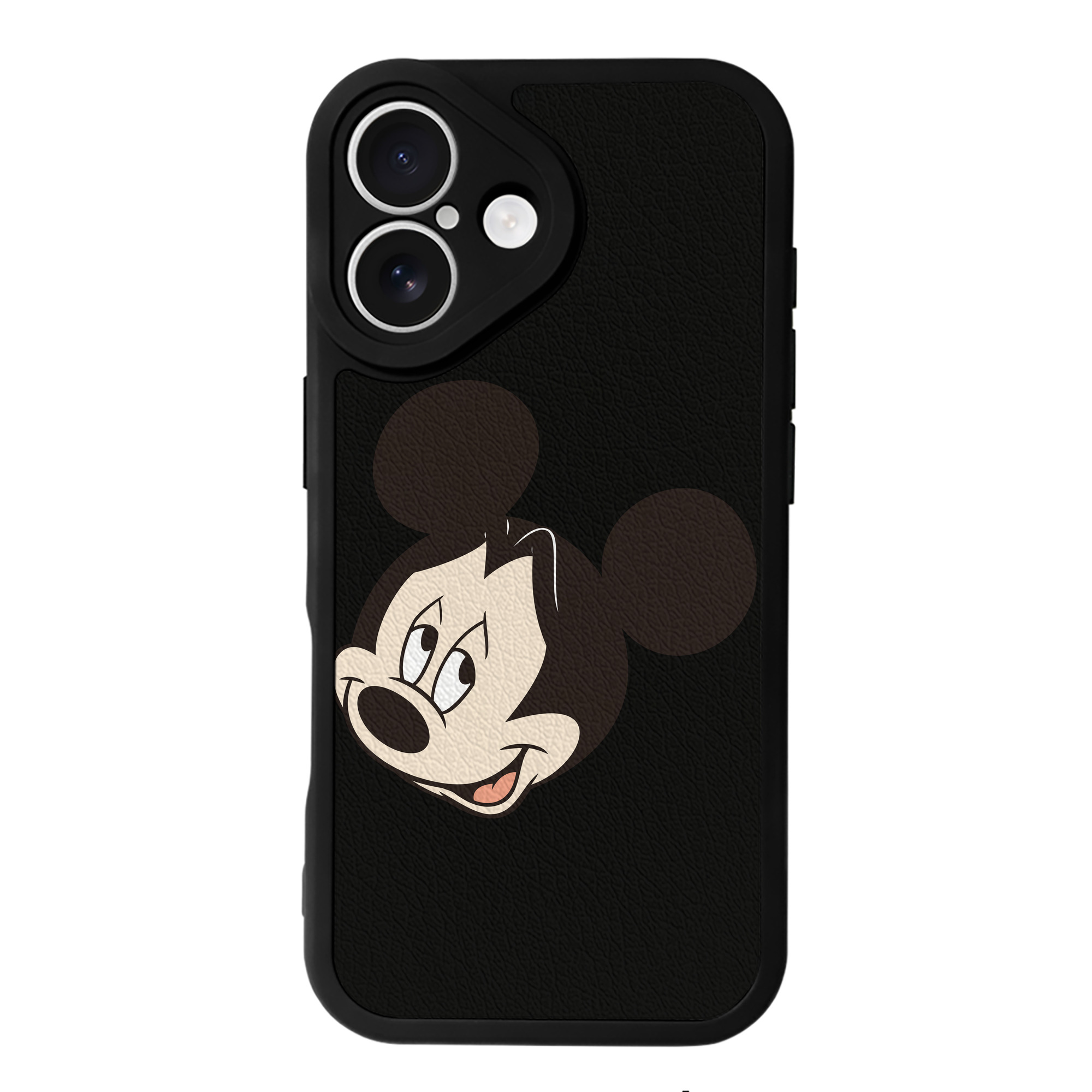 （画像用） ミッキーマウス Mickey Mouse 【iPhone 16シリーズ対応】シリコンスマホケース（レザー調） 材質：シリコン